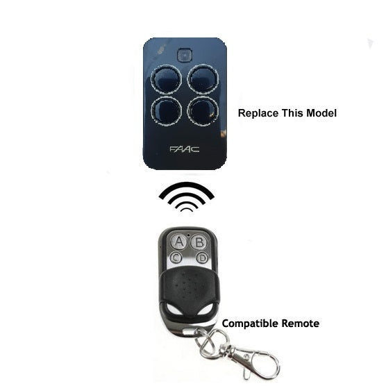 F. Remote Control Compatible with Grey Charcoal FAAC XT4 433RC